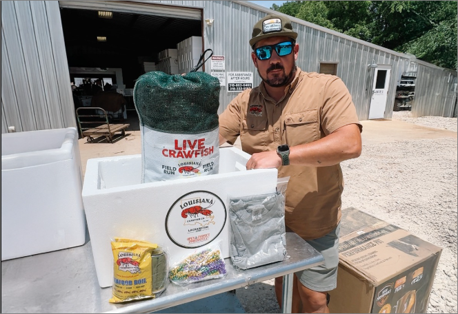 Louisiana Crawfish Company Using Branded Labels for LoBoy Styrofoam Coolers