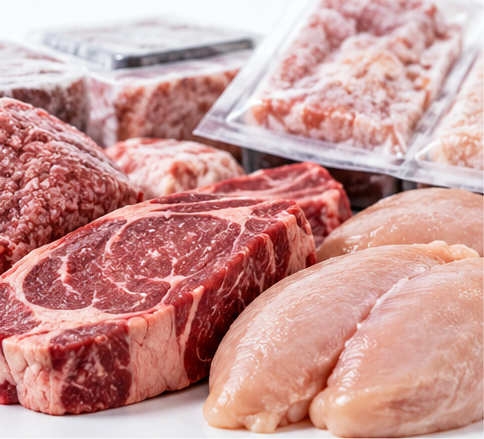 Meat and frozen foods for temperature-controlled shipping